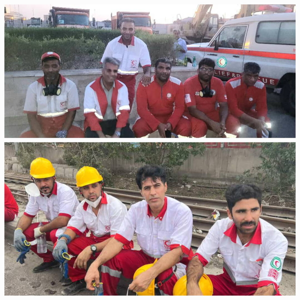 حضور مؤثر نیروهای هلال احمر رودان در امدادرسانی حادثه اسکله شهیدرجایی