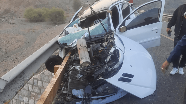 وضعیت خودروی ۲۰۷ در سانحه جاده‌ای رودان