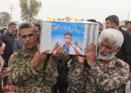 تشییع شهید دانش‌آموز «محمد لقمانی» در دهستان رودخانه‌بر رودان
