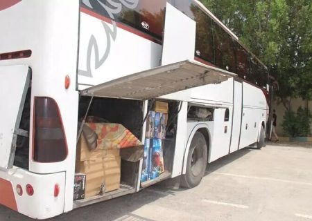 توقيف اتوبوس حامل کالاي قاچاق در رودان
